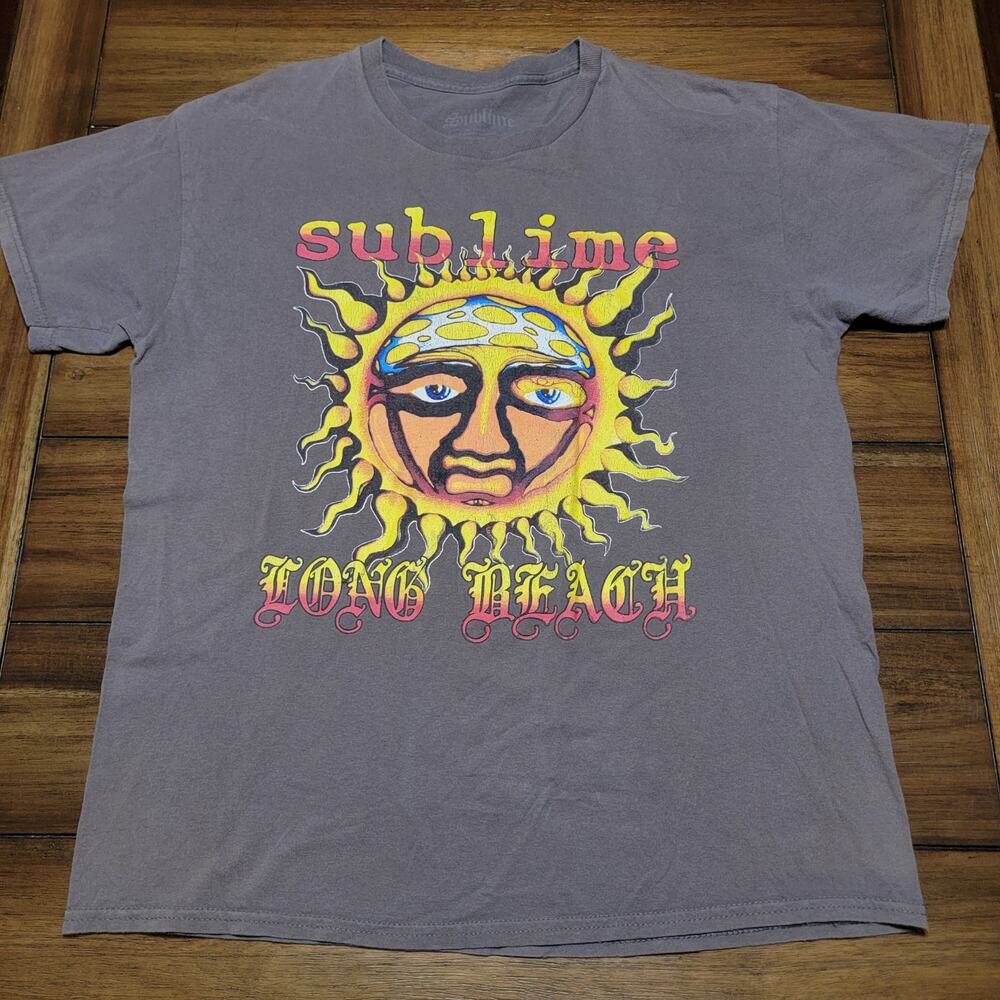 Sublime Dark Grey Unisex Tee "Long Beach" - Size Large